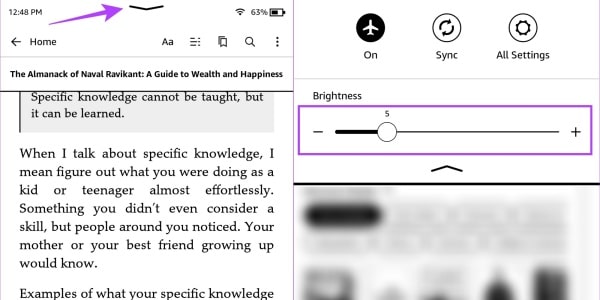 Giảm độ sáng màn hình Kindle Giảm độ sáng màn hình Kindle